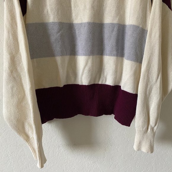 Lucky Brand Womens Sweater Relaxed Fit Ribbed Size XXL Knit Pullover Stripe - Picture 9 of 11